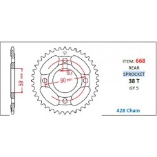 Motorcycle 38 Teeth Back Sprocket