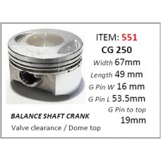 Motorcycle Piston Kit CG 250cc 67mm