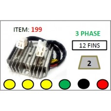 Motorcycle 6 Wire 3 Phase Regulator Rectifier 12 Fin